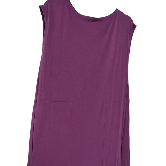 Eileen Fisher Women's Purple Twist Back Short Sleeve Dress Extra Small - Picture 3 of 8